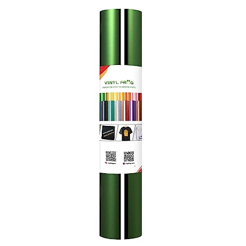 Dark Green Metallic Foil Heat Transfer Vinyl Roll 12" x5ft Dark Green Iron on Vinyl Chrome HTV Vinyl Easy to Cut & Weed DIY Heat Press Design for T