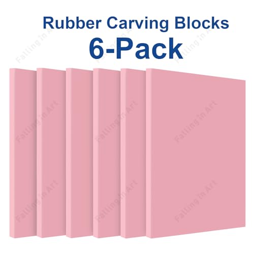 6 Pack 4 x 6" Soft Linoleum Rubber Carving Blocks