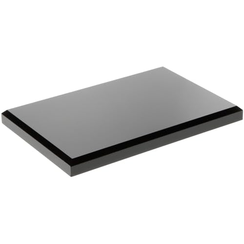 6" W x 4" D x 0.5" H Black Rectangular Display Base (6 Count)