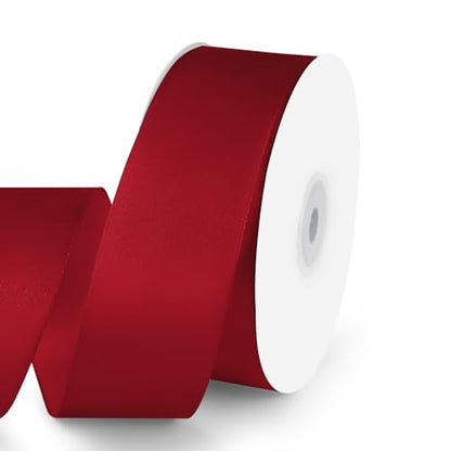 1-1/2" x 50 Yards Wine Red Satin Ribbon Crafts Gift Wrapping (150 Foot)