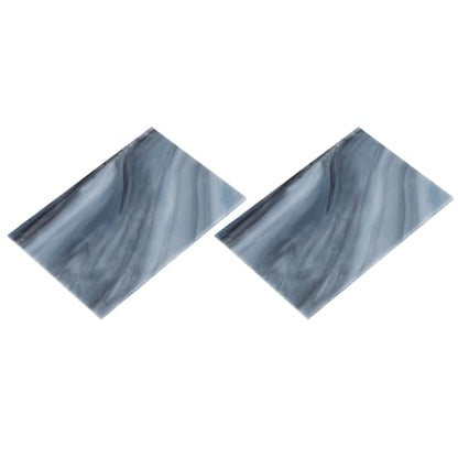 2 Pcs Stained Glass Sheet Mosaic Tile 7.9 Inch x 5.9 Inch Gray Stained Glass Sheets for Crafts DIY Art Project