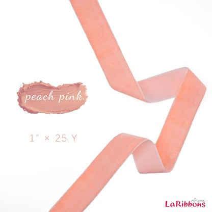 Peach Pink Velvet Ribbon
