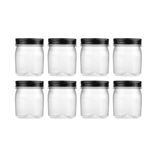 8 oz Plastic Mason Jars and Clear Plastic Jars with Lids 8 oz (8 Count)