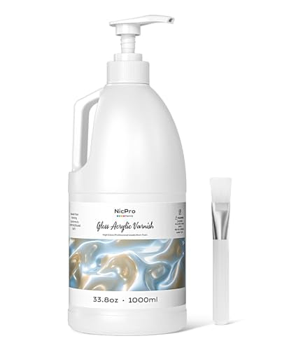 Clear Acrylic Paint Sealer 33.8oz Gloss Varnish for Acrylic Painting (33.8 Ounce)