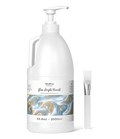 Clear Acrylic Paint Sealer 33.8oz Gloss Varnish for Acrylic Painting (33.8 Ounce)
