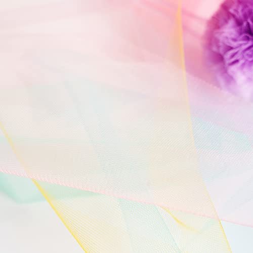 Pastel Tulle Ribbon 6 Rolls Tulle Fabric Spool Ribbon (450 Foot)