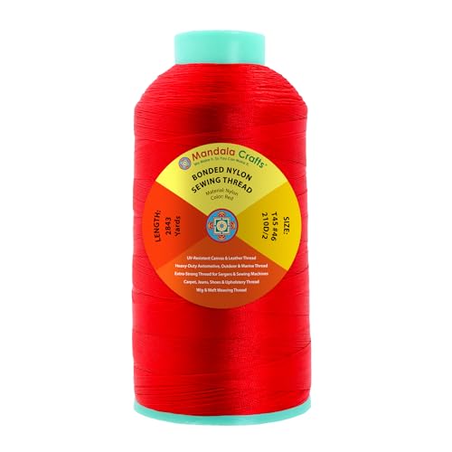 Size 46 210D T45 Red Bonded Nylon Thread