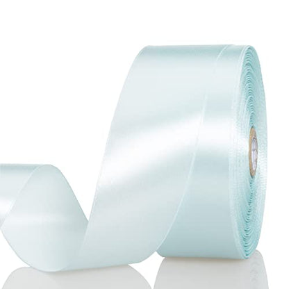 1 1 2 Inch Light Blue Solid Satin Ribbon for Gift Wrapping