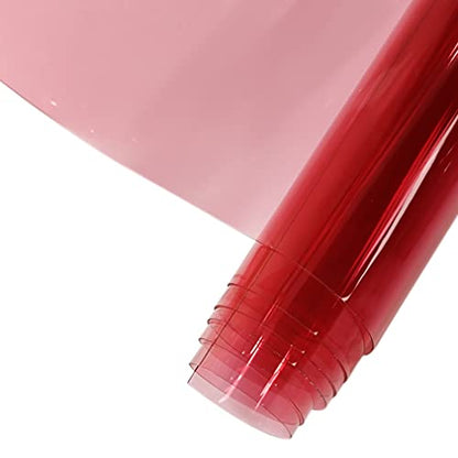 HYANG Light Pink Transparent PVC Super Clear Holographic Vinyl Faux Leather Sheets 1 Roll 12" x 47"