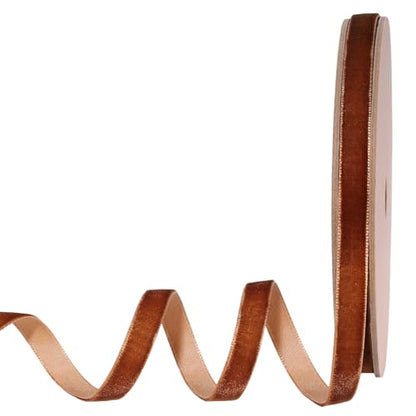 Copper Thin Velvet Ribbon