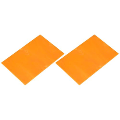 2 Pcs Stained Glass Sheet Mosaic Tile 7.9 Inch x 5.9 Inch Orange Red Stained Glass Sheets for Crafts DIY Art Project