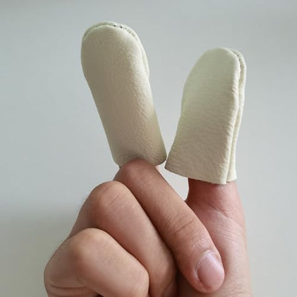 4 Pairs Leather Finger Protector Needle Felting Knitting Finger Thimble Guards Tools