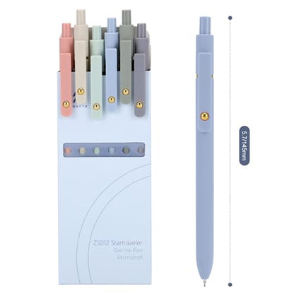 Gel Pens 6 Pcs 0.5mm Retractable Quick Dry Blue Ink Pens (6 Count)