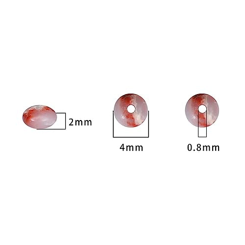 Natural Shoushan Disk Stone Beads 4x2mm 160pcs Rondelle Loose Semi Gemstone Beads for Jewelry Making Design (160 Count)