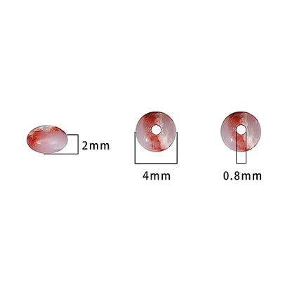 Natural Shoushan Disk Stone Beads 4x2mm 160pcs Rondelle Loose Semi Gemstone Beads for Jewelry Making Design (160 Count)