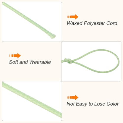 Waxed Cord 0.5mm Waxed Polyester Cord 175 Yard Wax String for Bracelet Making