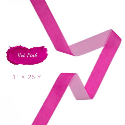 Hot Pink Velvet Ribbon