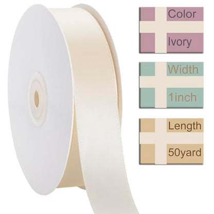 1 Inch Ivory Ribbon 50Yards