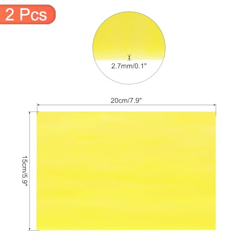 2 Pcs Stained Glass Sheet Mosaic Tile 7.9 Inch x 5.9 Inch Yellow Stained Glass Sheets for Crafts DIY Art Project