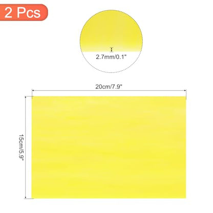 2 Pcs Stained Glass Sheet Mosaic Tile 7.9 Inch x 5.9 Inch Yellow Stained Glass Sheets for Crafts DIY Art Project