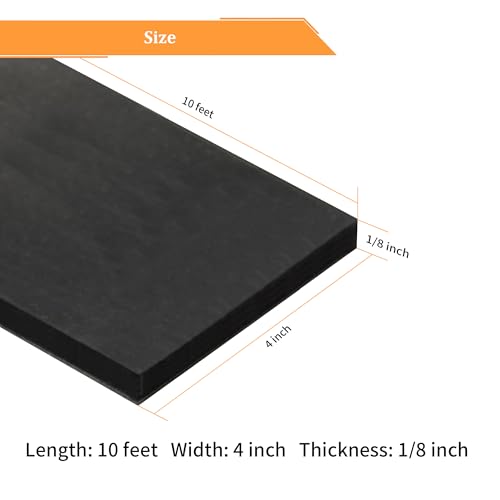 Solid Neoprene Rubber Strips with Adhesive Backing 1 (10 Foot)