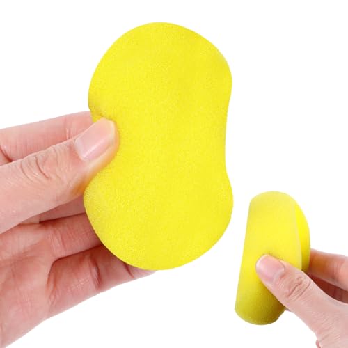 50 Pack Painting Sponge Pottery Sponges 2.9 inch Round Sponge Clay sponges for Pottery Yellow Artist Sponges for Face Painting Pottery Ceramics Art Crafts (50 Count)