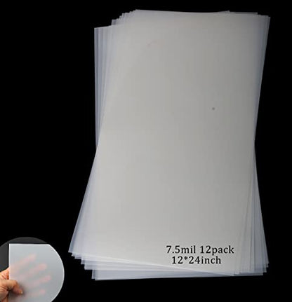 12 Pack 7 mil Blank Stencil Sheets 12 x 24 inch Mylar Sheet (12 Count)