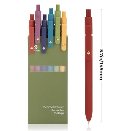 Gel Pens Set 12 Pcs 0.5mm Retractable Quick Dry Black Ink Pens (12 Count)