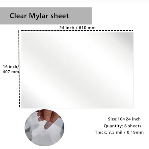 Transparent Blank Mylar Stencil Sheets for Cutting (8 Count)