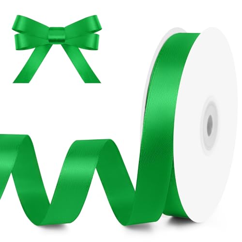 5 8" x 50 Yards Green Satin Ribbon Crafts Gift Wrapping (150 Foot)