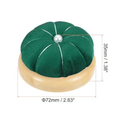 Wooden Base Pin Cushion Japanese Style Cute Needle Holder Pincushions Round for Sewing Quilting Needlework DIY Crafts