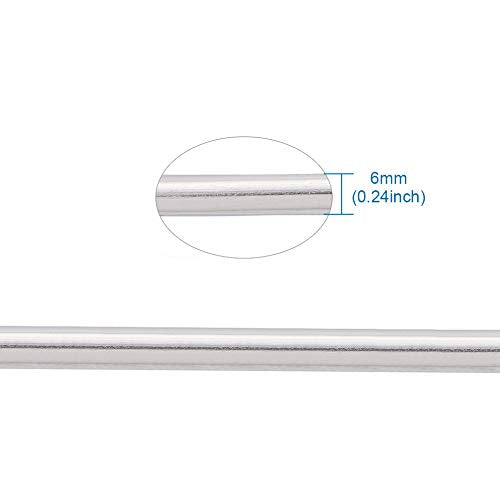 22.96 ft 3 Gauge Aluminum Bonsai Wire Silver 6mm Thick Bendable Metal Craft Wire for Christmas Tree Decor Garden Landscape Craft Making Supplies (22.96 Foot)