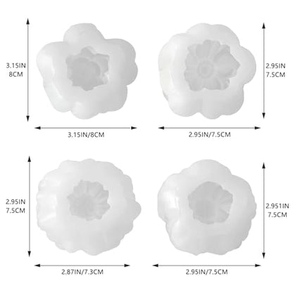 4 Pack 3D Flower Silicone Molds (4 Count)