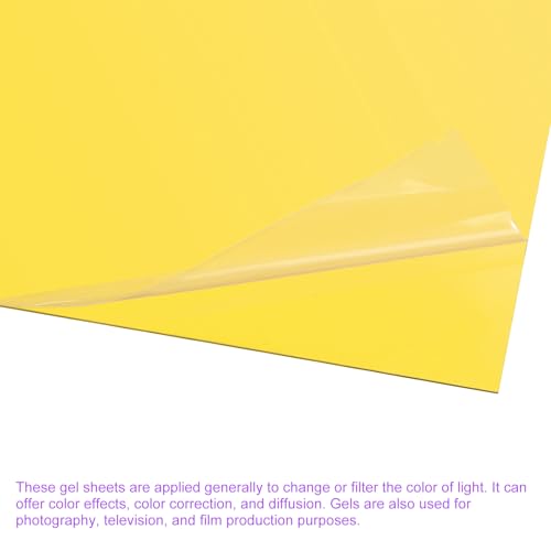 4Pcs Correction Gel Light Filter Overlay Transparent Plastic PVC Sheets Yellow for Photo