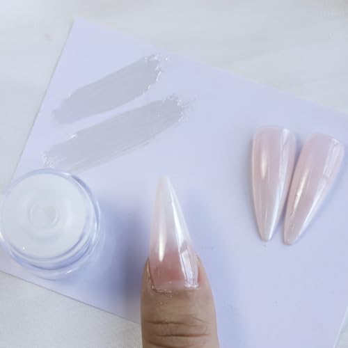 Glaze White Chrome Nail Powder