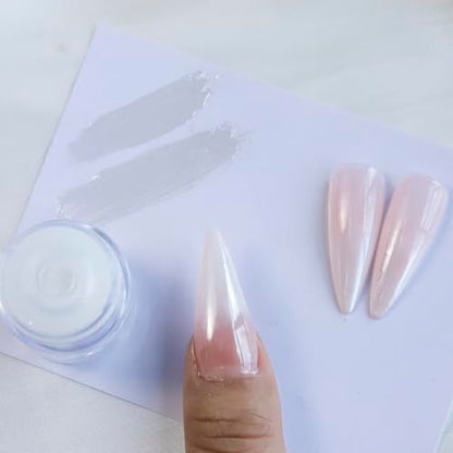 Glaze White Chrome Nail Powder
