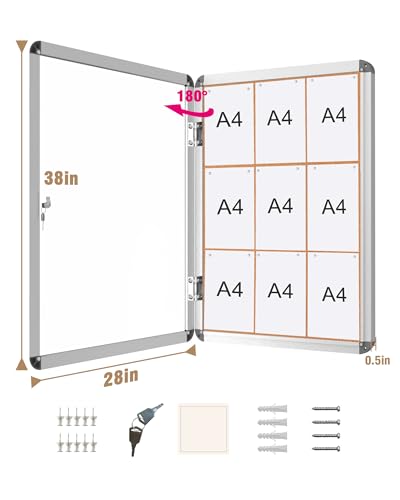 38"x28" Enclosed Bulletin Board