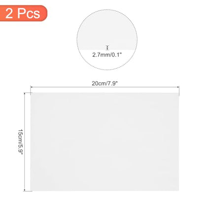 2 Pcs Stained Glass Sheet Mosaic Tile 7.9 Inch x 5.9 Inch White Stained Glass Sheets for Crafts DIY Art Project