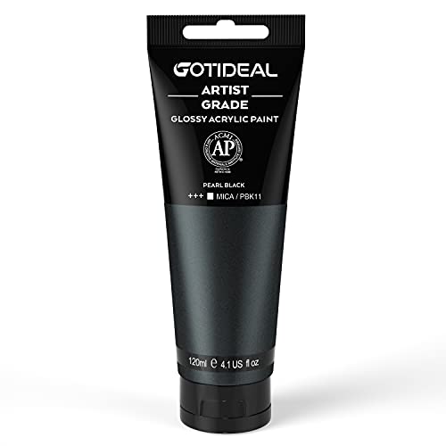 Metallic Acrylic Paint Pearl Black Tubes (4.1 Fl Oz)