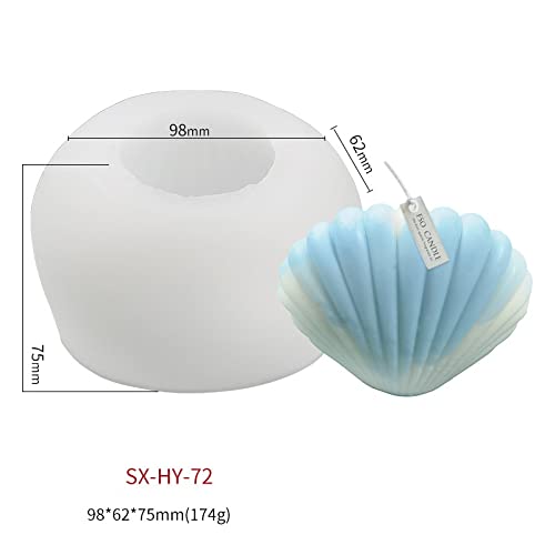 4 Pack Silicone Conch Resin Sea Shell Mold for Candles and Soap
