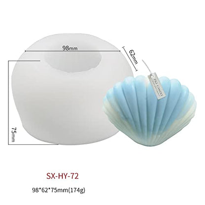 4 Pack Silicone Conch Resin Sea Shell Mold for Candles and Soap