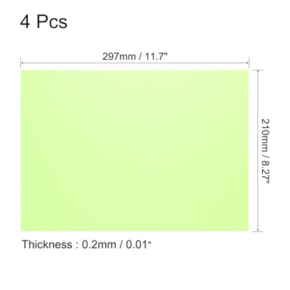 4Pcs A4 Gel Light Lighting Filter Overlay Transparent Color Correction Plastic Vinyl PVC Sheets Photography Television Fluorescent Yellow (4 Count)