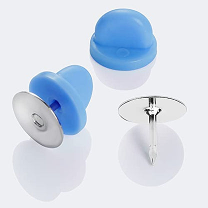 400pcs PVC Rubber Butterfly Clutch Pins Tie Tacks Blank for Uniform Badges Backing Holder Clasp Lapel Enamel Pins (400 Count)