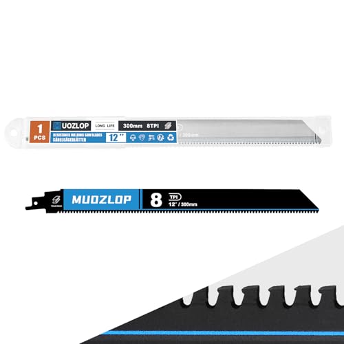 1Pack 12inch 8TPI High Reciprocating Saw Blades