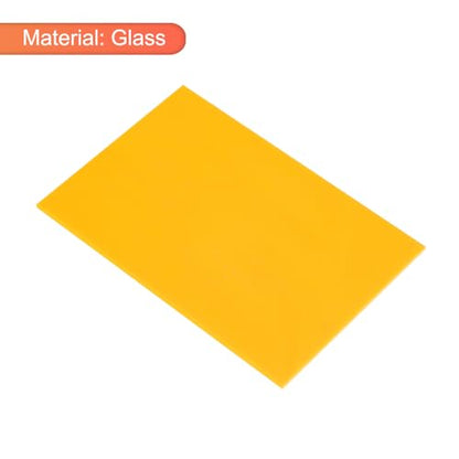 2 Pcs Stained Glass Sheet Mosaic Tile 7.9 Inch x 5.9 Inch Lemon Yellow Stained Glass Sheets for Crafts DIY Art Project