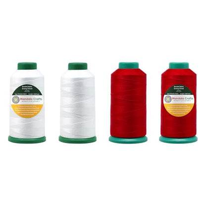 Size 69 210D T70 White Red Bonded Nylon Thread (18000 Foot)