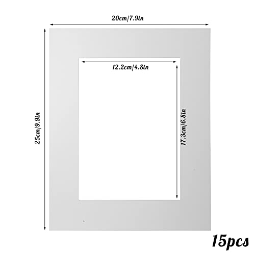 15 Pack 8x10 White Picture Mats (15 Count)
