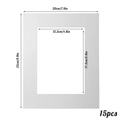 15 Pack 8x10 White Picture Mats (15 Count)