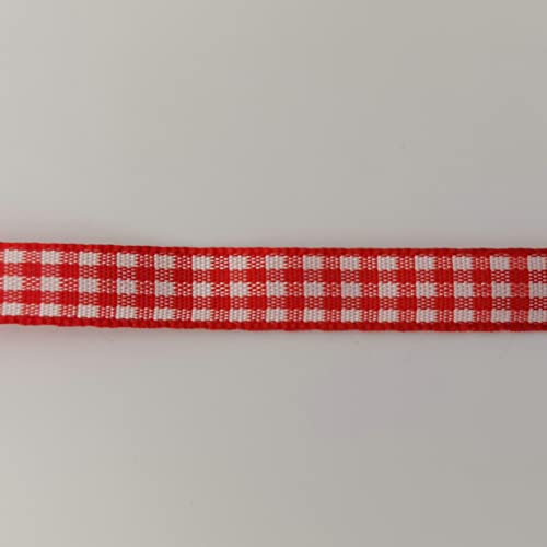 Red and White Gingham Ribbon 25 Yards Each Roll 100% Polyester (75 Foot)