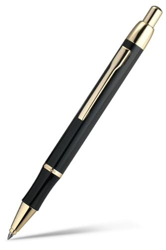 Black Gel Pen With 24K Gold Finish